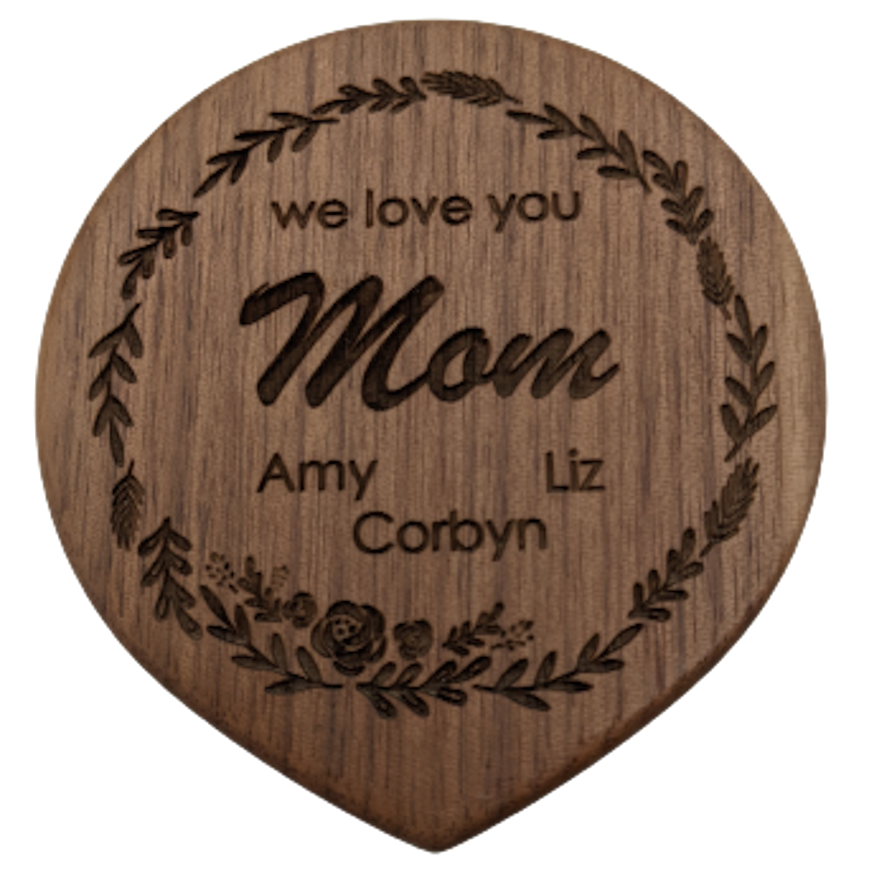 Engraved Wood Compact Mirror
