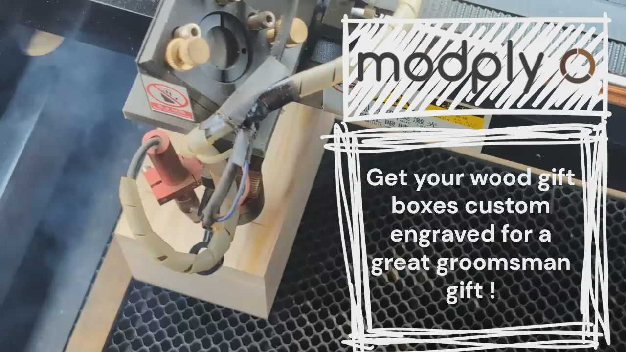 Harvard Series II Groomsman Package w/Engraved Wood Gift Boxes