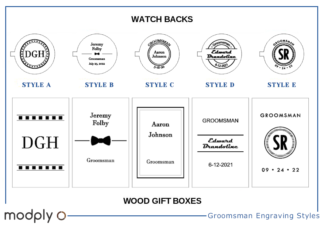 Harvard Series II Groomsman Package w/Engraved Wood Gift Boxes